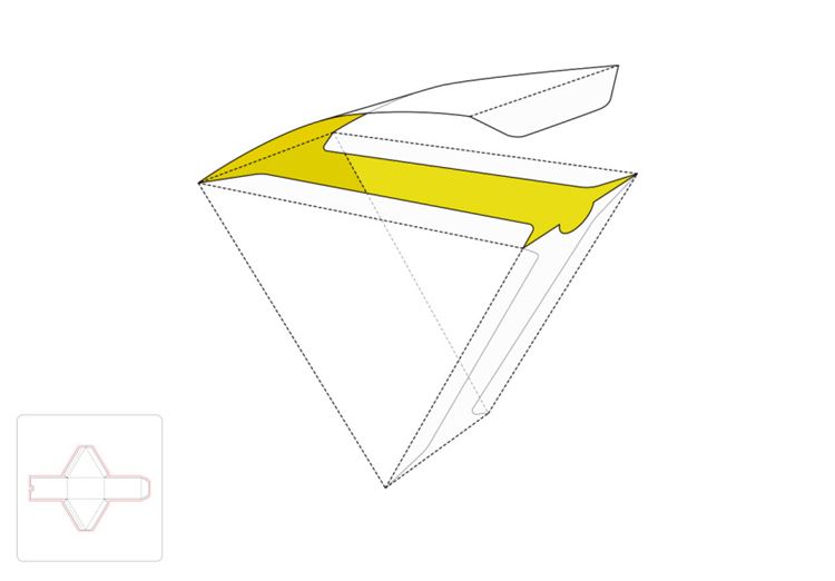 三角快餐盒模切图/刀模图EPS源文件