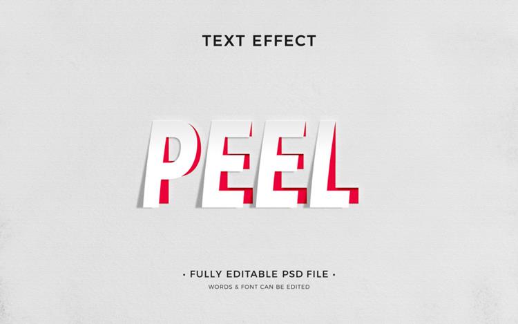 剪纸艺术纸张文字特效智能对象PSD模板