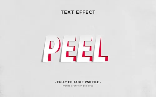 剪纸艺术纸张文字特效智能对象PSD模板