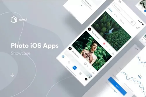 一套照片ios应用程序APP UI KITS模板下载1.40 GB[P