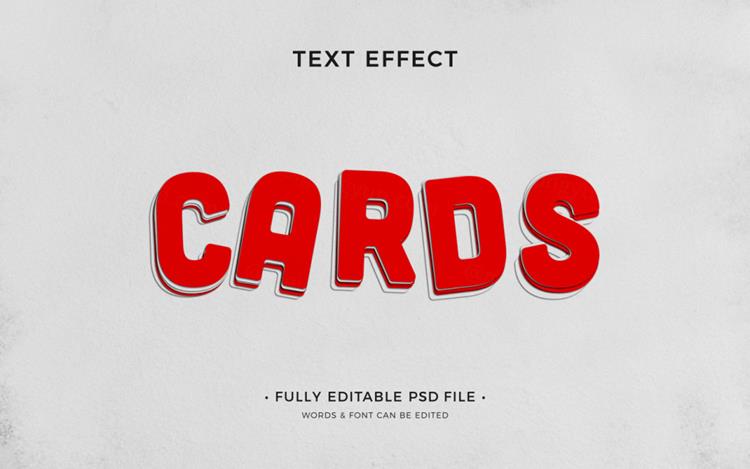 剪纸艺术纸张卡片文字特效智能对象PSD模板