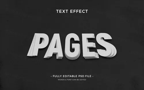 剪纸艺术纸张卡片文字特效智能对象PSD模板