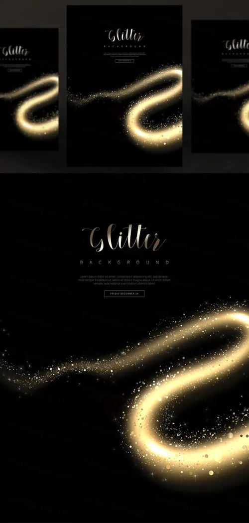 金色光效粒子化妆品影楼相册高清海报科技感背景PSD设计素材模板