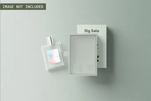 高质量透明香水喷雾化妆品品牌包装设计展示样机PSD模板 Pe