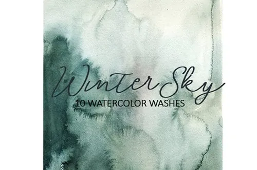冬季天空水彩素材 Winter Sky Watercolor
