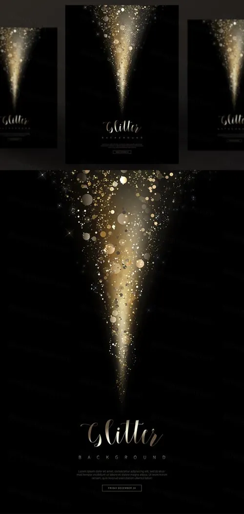 金色光效粒子化妆品影楼相册高清海报科技感背景PSD设计素材模板