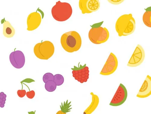 112种多风格水果苹果橘子石榴菠萝草莓甜瓜香蕉葡萄矢量图标集Fruits Ico