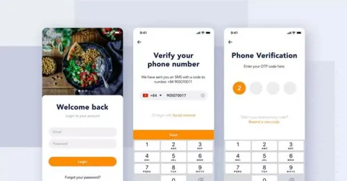 食品外卖App用户登陆界面UI工具模板 Login authentic
