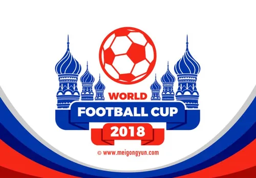 俄罗斯世界杯国际足球比赛卡通海报挂画设计模板ai EPS矢量素材