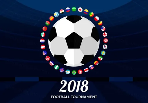 俄罗斯世界杯国际足球比赛海报挂画设计模板ai EPS矢量素材