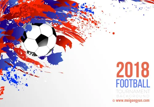 俄罗斯世界杯国际足球比赛海报挂画设计模板ai EPS矢量素材