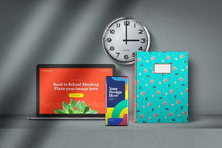 返校学校手机电脑相关样机（PSD）