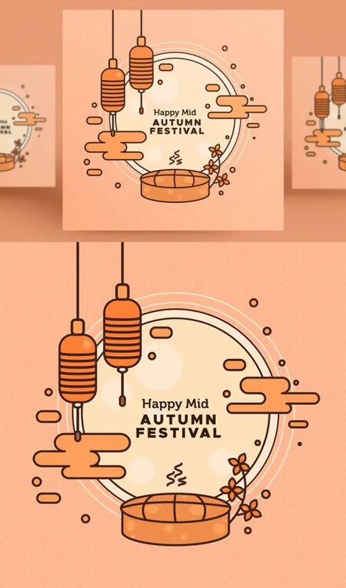 中国传统节日中秋节月亮节日团圆佳节矢量海报设计素材Mid autumn Festival