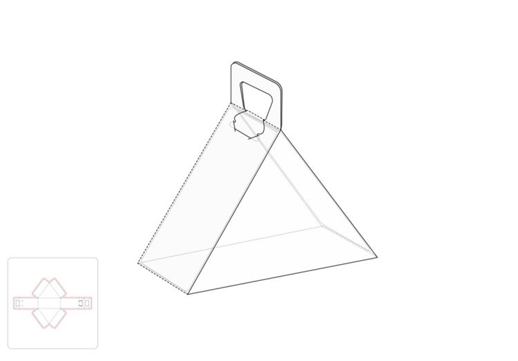 三明治包装盒模切图/刀模图EPS源文件