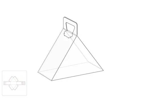 三明治包装盒模切图/刀模图EPS源文件
