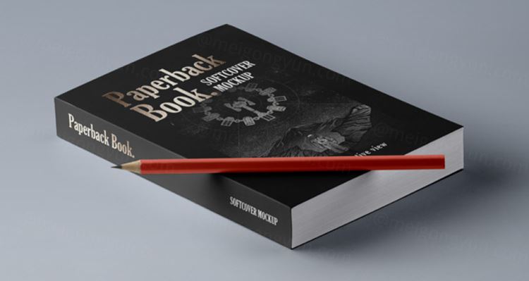 透视平装书封面贴图PSD模板Paperback Psd Book Mockup
