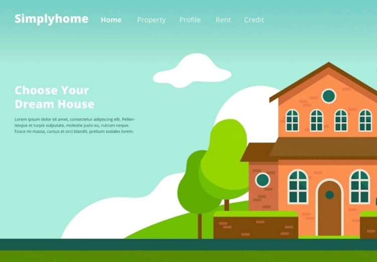 物业管理公司网站矢量模板Property Company W