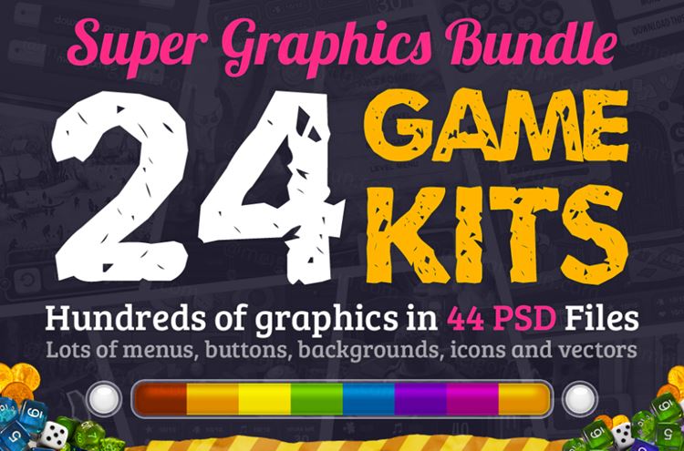 大型游戏场景人物元素制作套件PSD设计素材Mega Game Creation Kit