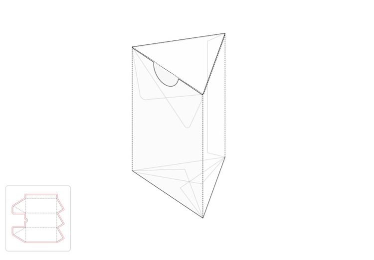 三角包装盒模切图/刀模图EPS源文件