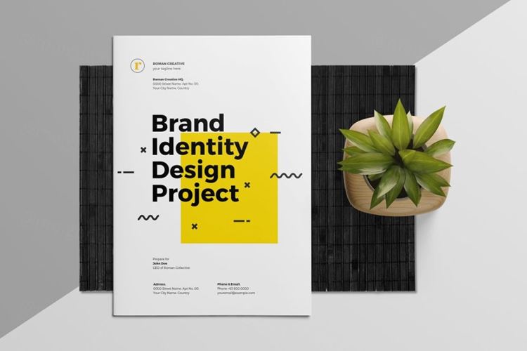 时尚高端新孟菲斯品牌手册画册杂志设计模板 brand identity proposal 2892333
