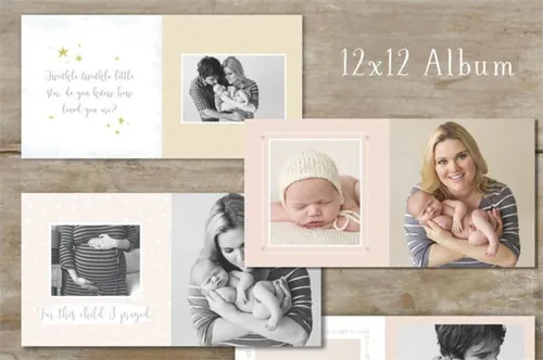 婴儿画册模版 Photo Book Template Baby Album