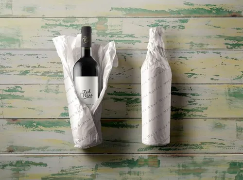 酒瓶包装模型PSD贴图模板Wine Bottle Psd Paper Wrap