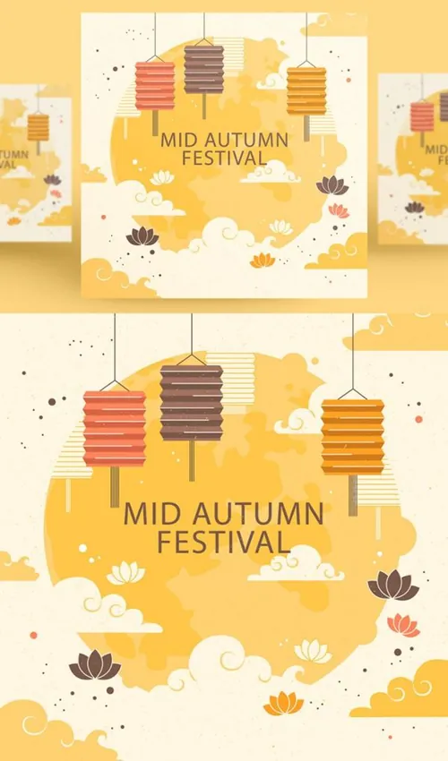 中国传统节日中秋节月亮节日团圆佳节矢量海报设计素材Mid autumn Festival