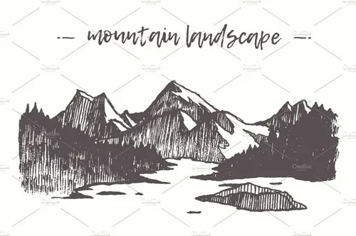 Mountain landscape with pine forest