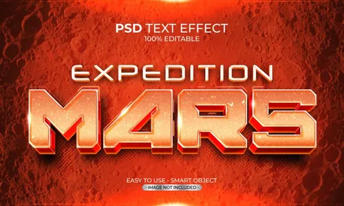星球殖民远征火星游戏主题字3D文字智能可编辑立体字体特效文本