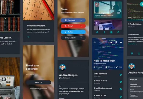 学习教育在线课程辅导培训移动手机APP UI工具包Online Course U