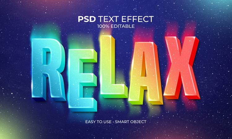 夏季彩色渐变3D文字智能可编辑立体字体特效文本样式PSD模板