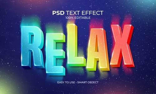 夏季彩色渐变3D文字智能可编辑立体字体特效文本样式PSD模板