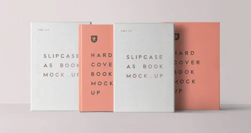 防滑书模型PSD贴图模板Psd Slipcase Book Mockup