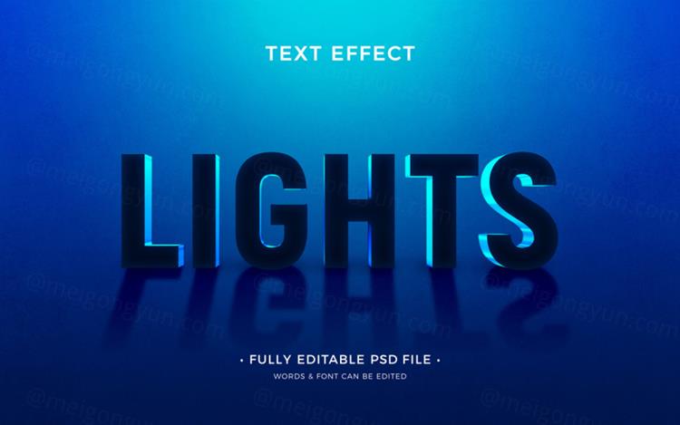 电影级海报主题字圣光高级光影3D文字特效PSD模板