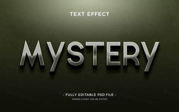 电影级海报主题字金属3D文字特效PSD模板