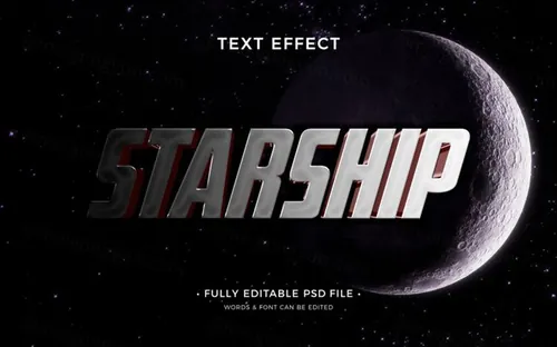 电影级海报主题字星际殖民星球大战游戏立体字3D文字特效PSD