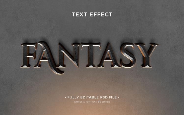 电影级海报主题字金属立体字3D文字特效PSD模板