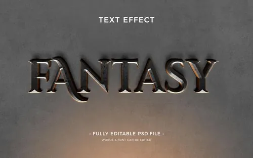 电影级海报主题字金属立体字3D文字特效PSD模板