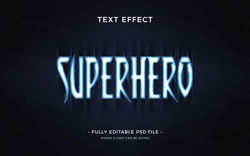 电影级海报主题字超级英雄立体字3D文字特效PSD模板