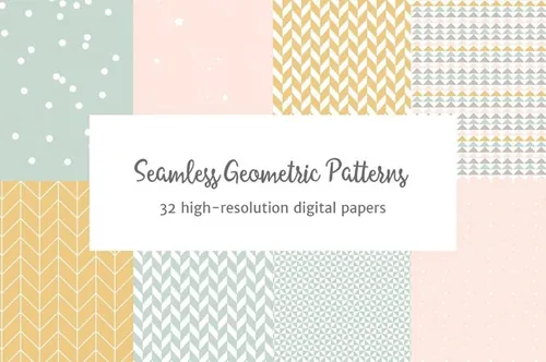 粉彩几何背景纹理素材 Seamless Pastel Geo