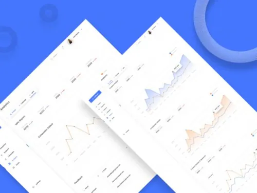 蓝色现代数据信息图表分析网页模板UI工具包Cario UI Kit