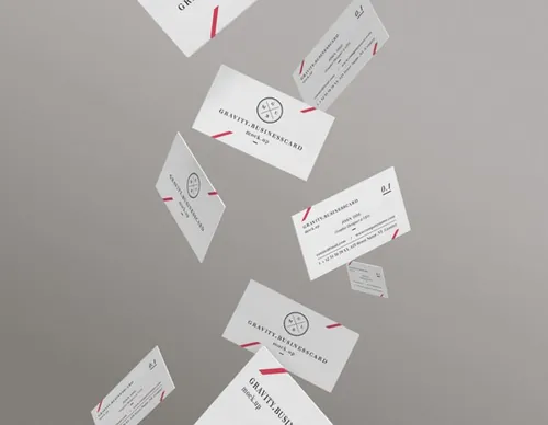 高品质的高端商务质感的名片 Gravity Psd Business Cards Mock-Up