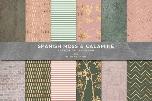 自然有机图案金色背景设计素材Spanish Moss  Ca