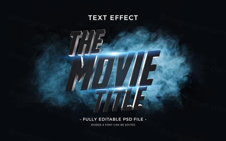 电影级海报主题字3D文字特效PSD模板