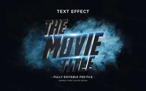 电影级海报主题字3D文字特效PSD模板