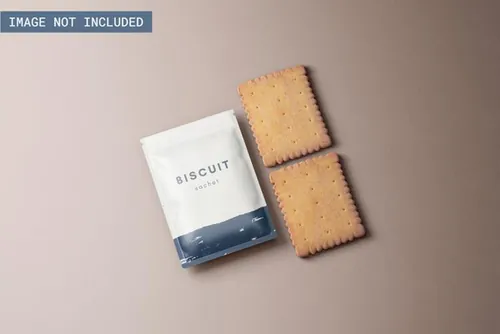 零食小吃饼干塑料袋包装设计提案展示样机模板 Sachet p