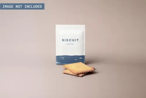 零食小吃饼干塑料袋包装设计提案展示样机模板 Sachet p