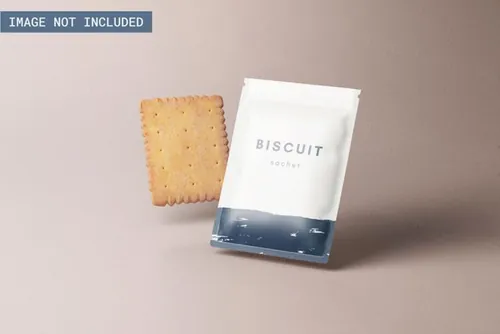 零食小吃饼干塑料袋包装设计提案展示样机模板 Sachet p