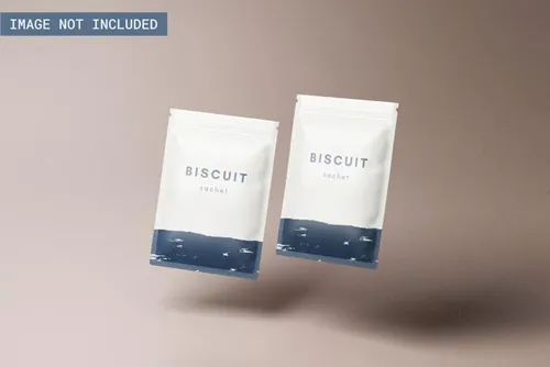 零食小吃饼干塑料袋包装设计提案展示样机模板 Sachet p