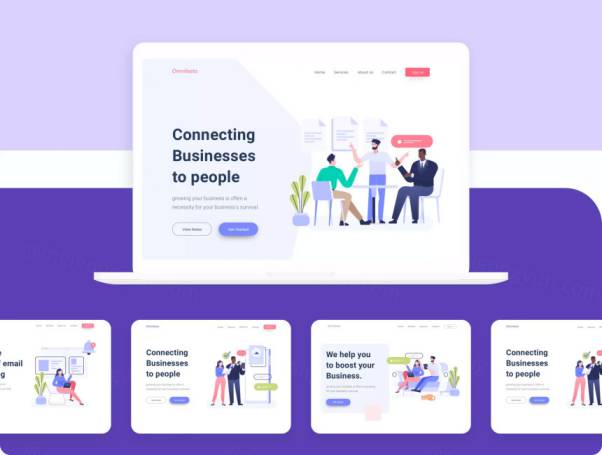 求职面试主题矢量插画套件